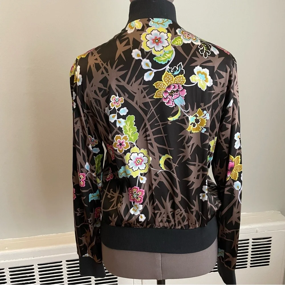 Spenser Jeremy Floral silk print zippered bomber jacket - Picture 3 of 7